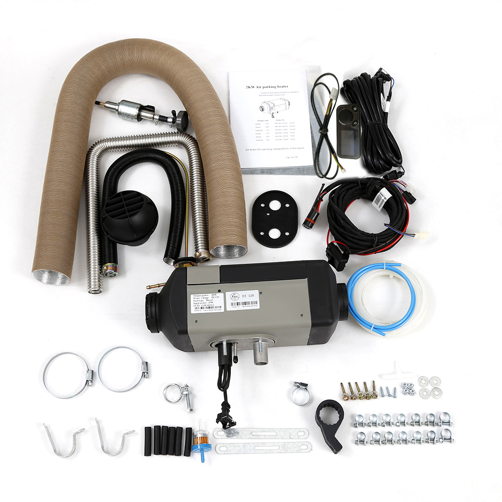 2KW 12V Diesel Air Heater Rotary/LCD Switch 5000m Working Altitude For Camper Motorhome Boat Truck